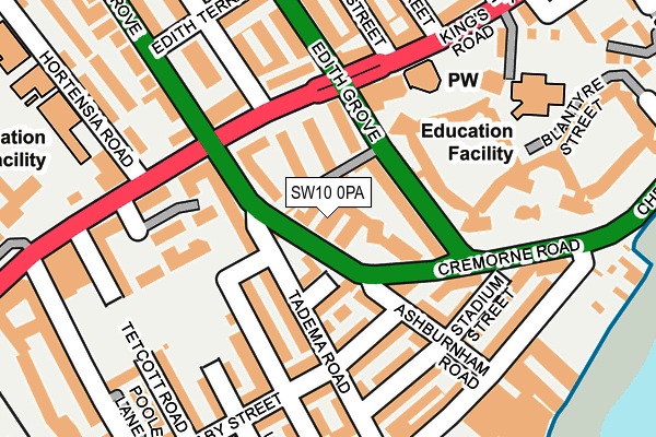 SW10 0PA map - OS OpenMap – Local (Ordnance Survey)