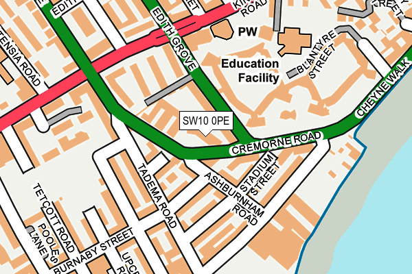 SW10 0PE map - OS OpenMap – Local (Ordnance Survey)