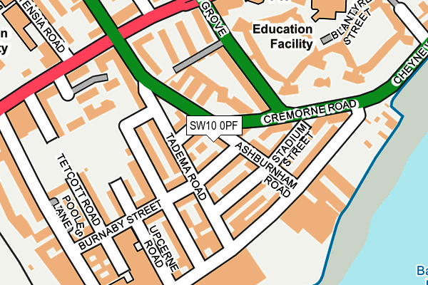 SW10 0PF map - OS OpenMap – Local (Ordnance Survey)