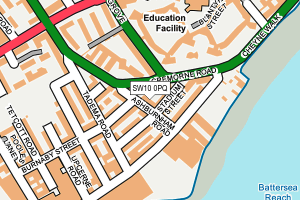 SW10 0PQ map - OS OpenMap – Local (Ordnance Survey)