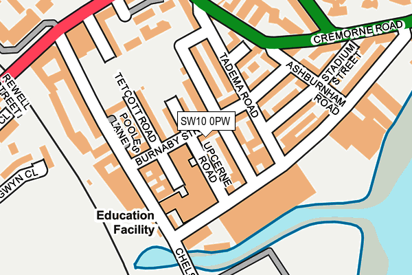 SW10 0PW map - OS OpenMap – Local (Ordnance Survey)