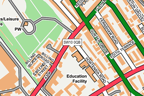 SW10 0QB map - OS OpenMap – Local (Ordnance Survey)