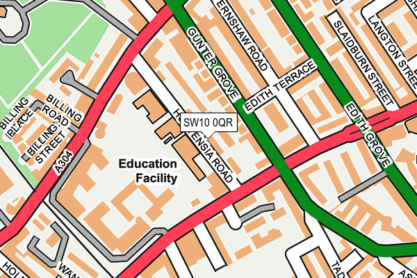 SW10 0QR map - OS OpenMap – Local (Ordnance Survey)