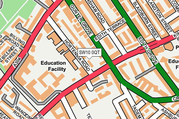 SW10 0QT map - OS OpenMap – Local (Ordnance Survey)