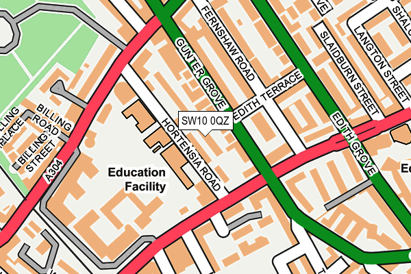 SW10 0QZ map - OS OpenMap – Local (Ordnance Survey)