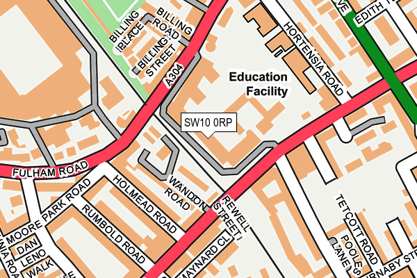 SW10 0RP map - OS OpenMap – Local (Ordnance Survey)