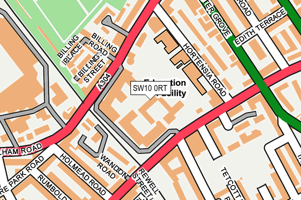 SW10 0RT map - OS OpenMap – Local (Ordnance Survey)