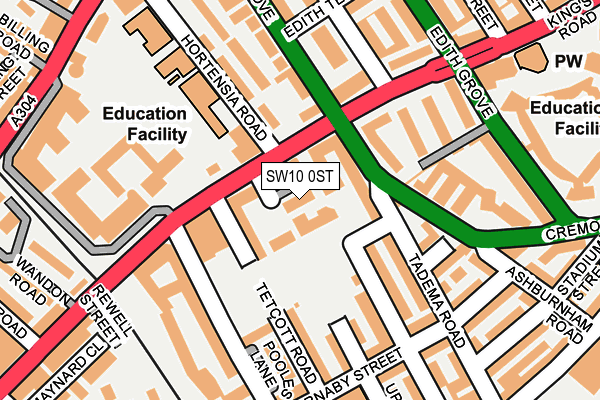 SW10 0ST map - OS OpenMap – Local (Ordnance Survey)