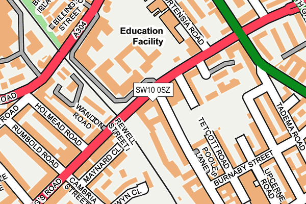 SW10 0SZ map - OS OpenMap – Local (Ordnance Survey)