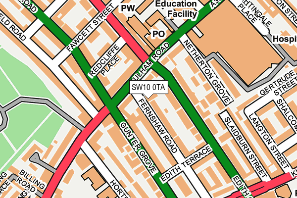 SW10 0TA map - OS OpenMap – Local (Ordnance Survey)