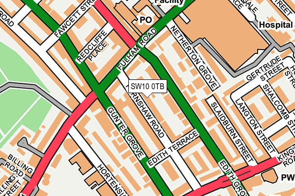 SW10 0TB map - OS OpenMap – Local (Ordnance Survey)