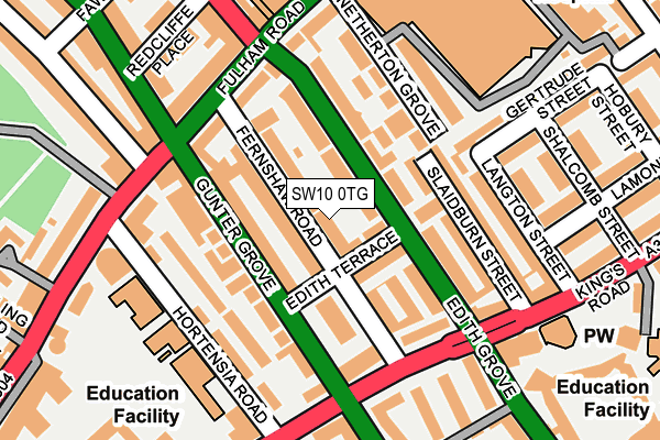 SW10 0TG map - OS OpenMap – Local (Ordnance Survey)