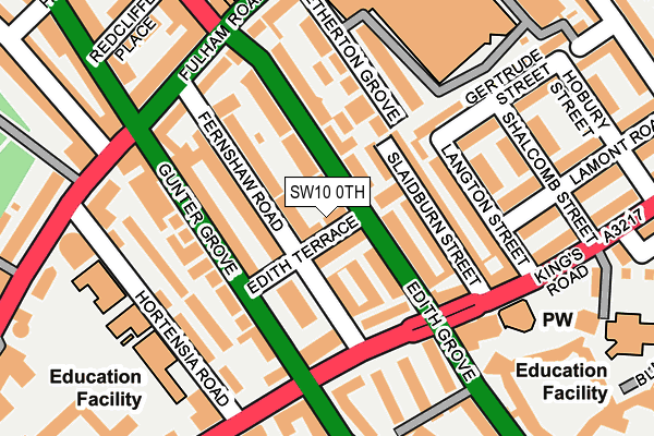 SW10 0TH map - OS OpenMap – Local (Ordnance Survey)