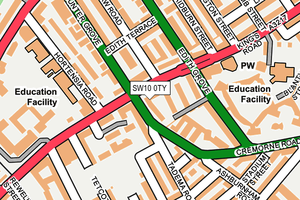 SW10 0TY map - OS OpenMap – Local (Ordnance Survey)