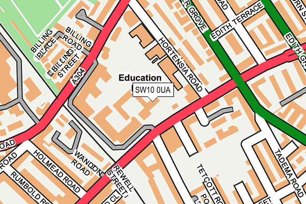 SW10 0UA map - OS OpenMap – Local (Ordnance Survey)