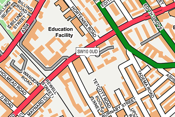 SW10 0UD map - OS OpenMap – Local (Ordnance Survey)