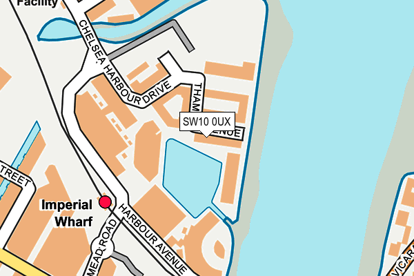 SW10 0UX map - OS OpenMap – Local (Ordnance Survey)