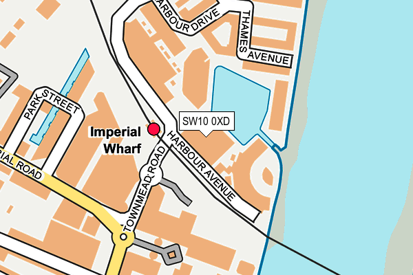 SW10 0XD map - OS OpenMap – Local (Ordnance Survey)