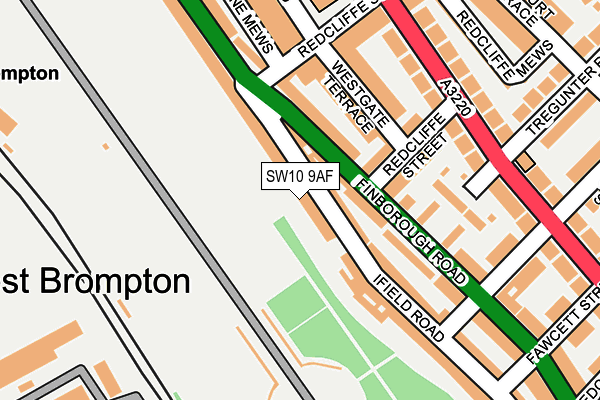 SW10 9AF map - OS OpenMap – Local (Ordnance Survey)