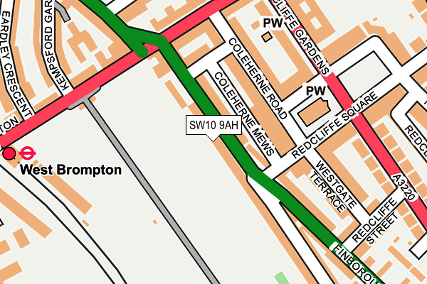 SW10 9AH map - OS OpenMap – Local (Ordnance Survey)