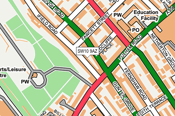 SW10 9AZ map - OS OpenMap – Local (Ordnance Survey)
