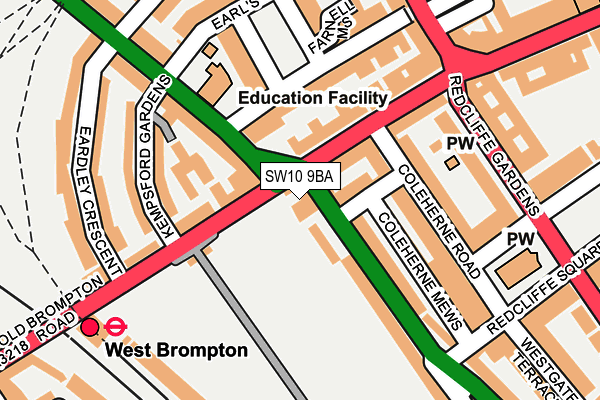 SW10 9BA map - OS OpenMap – Local (Ordnance Survey)