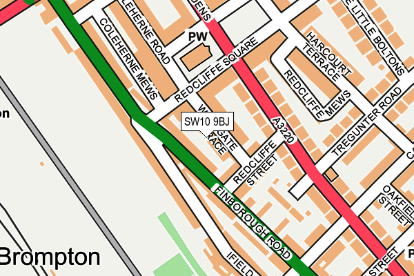 SW10 9BJ map - OS OpenMap – Local (Ordnance Survey)