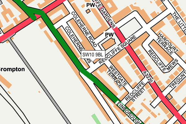 SW10 9BL map - OS OpenMap – Local (Ordnance Survey)