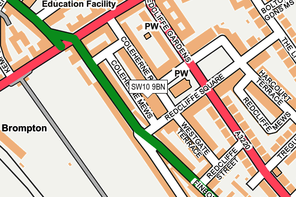 SW10 9BN map - OS OpenMap – Local (Ordnance Survey)