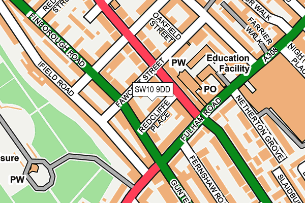 SW10 9DD map - OS OpenMap – Local (Ordnance Survey)