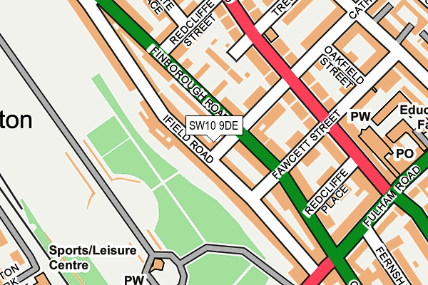 SW10 9DE map - OS OpenMap – Local (Ordnance Survey)