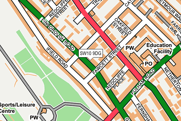 SW10 9DG map - OS OpenMap – Local (Ordnance Survey)