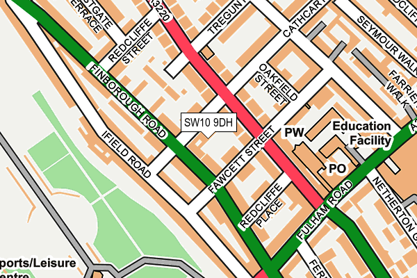 SW10 9DH map - OS OpenMap – Local (Ordnance Survey)