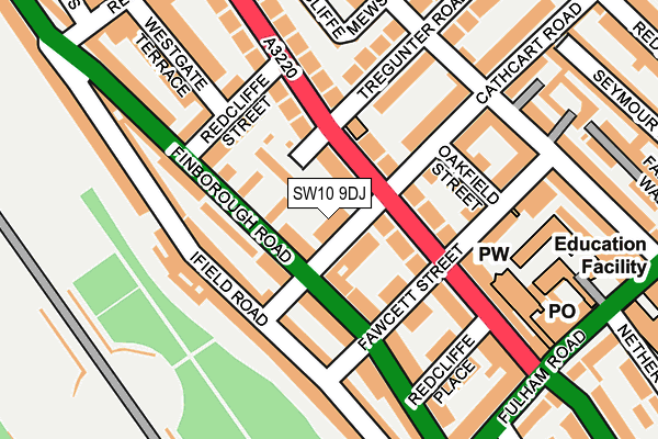 SW10 9DJ map - OS OpenMap – Local (Ordnance Survey)