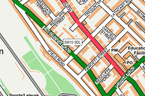 SW10 9DL map - OS OpenMap – Local (Ordnance Survey)