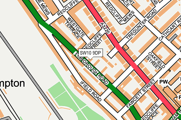 SW10 9DP map - OS OpenMap – Local (Ordnance Survey)