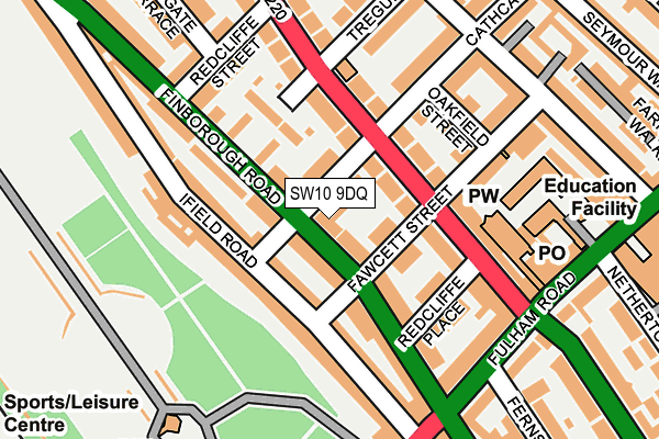 SW10 9DQ map - OS OpenMap – Local (Ordnance Survey)