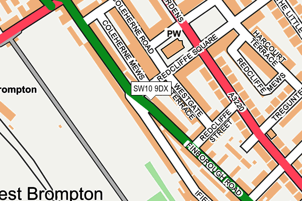SW10 9DX map - OS OpenMap – Local (Ordnance Survey)