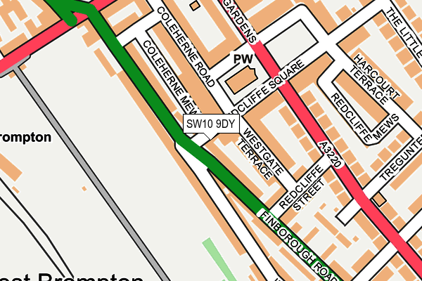 SW10 9DY map - OS OpenMap – Local (Ordnance Survey)