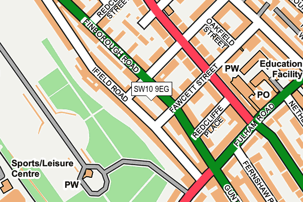 SW10 9EG map - OS OpenMap – Local (Ordnance Survey)
