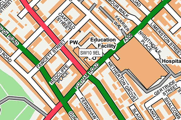 SW10 9EL map - OS OpenMap – Local (Ordnance Survey)