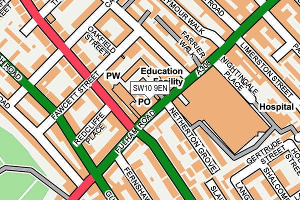 SW10 9EN map - OS OpenMap – Local (Ordnance Survey)