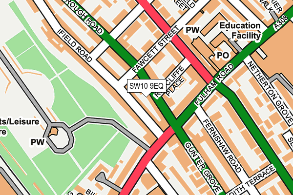 SW10 9EQ map - OS OpenMap – Local (Ordnance Survey)