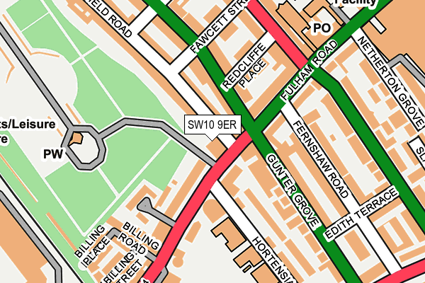 SW10 9ER map - OS OpenMap – Local (Ordnance Survey)