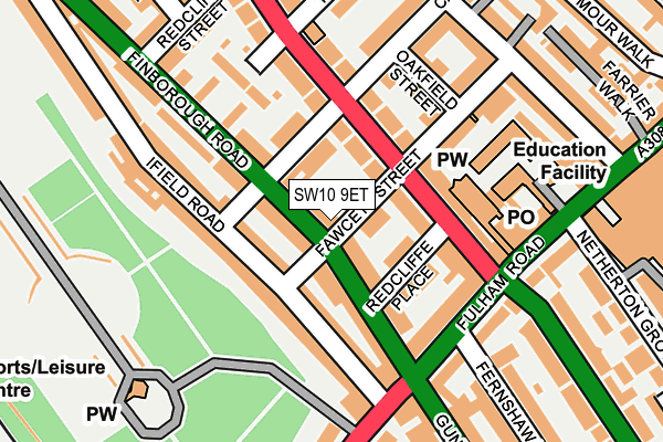 SW10 9ET map - OS OpenMap – Local (Ordnance Survey)