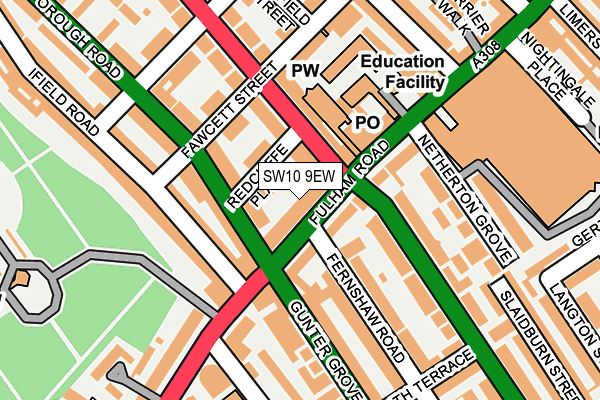 SW10 9EW map - OS OpenMap – Local (Ordnance Survey)