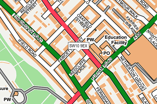 SW10 9EX map - OS OpenMap – Local (Ordnance Survey)