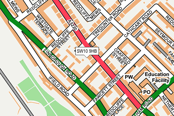 SW10 9HB map - OS OpenMap – Local (Ordnance Survey)