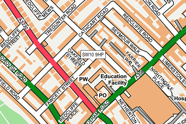 SW10 9HP map - OS OpenMap – Local (Ordnance Survey)