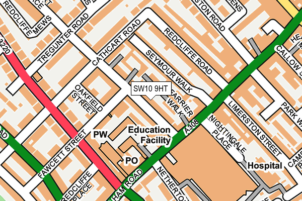 SW10 9HT map - OS OpenMap – Local (Ordnance Survey)